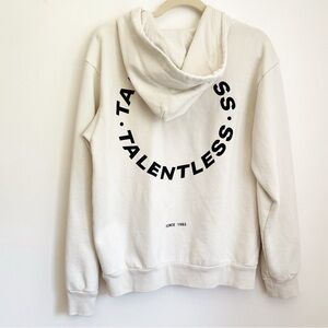 Talentless Circle Logo Hoodie Sweatshirt white unisex pullover hooded sweater S